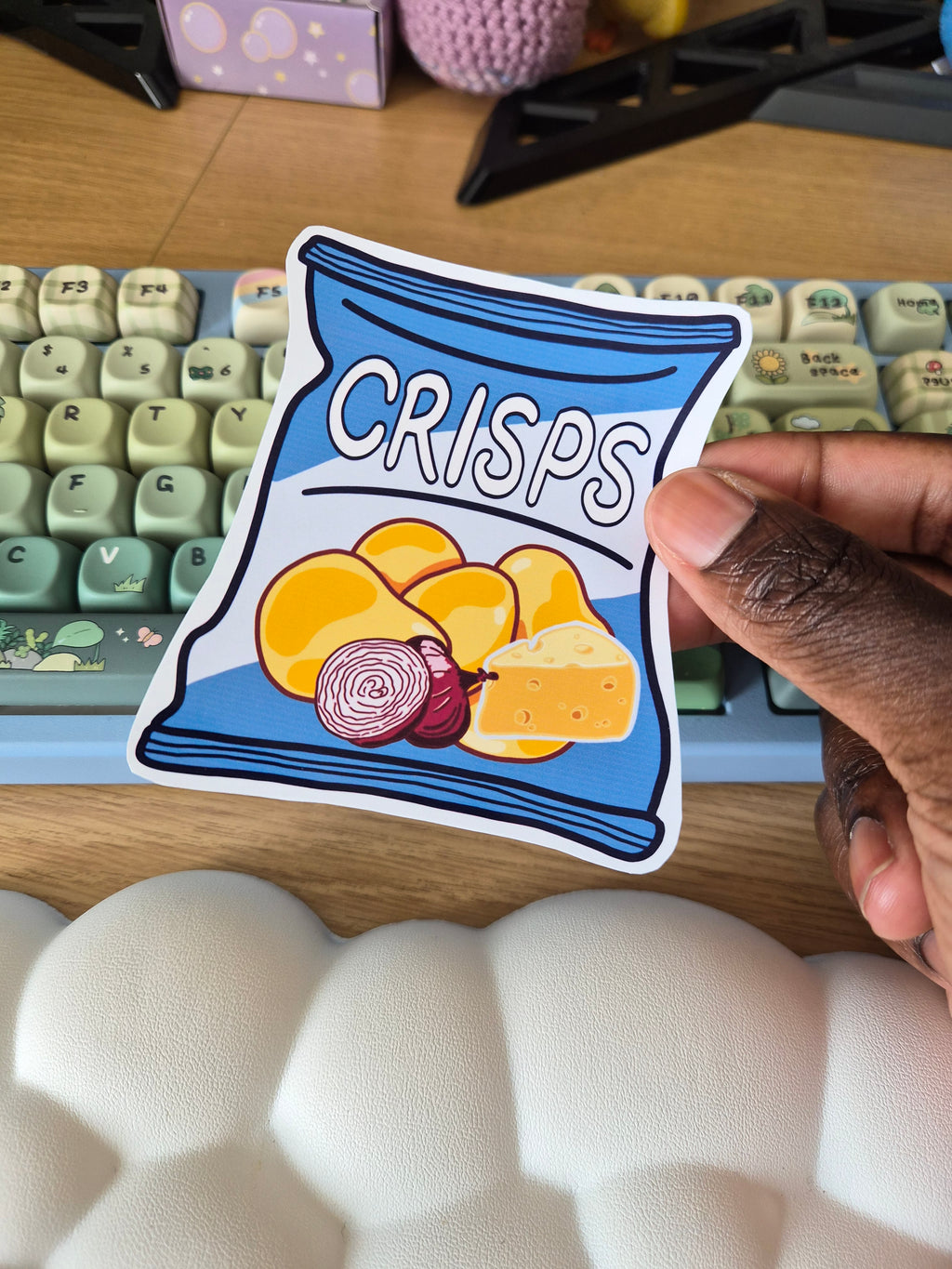 Cheese 'n' Onion Crisps - Yummy Snack Stickers