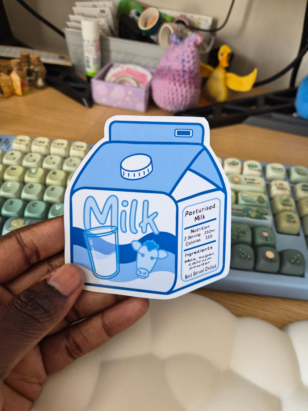 Plain Milk carton sticker - Kawaii Drinks