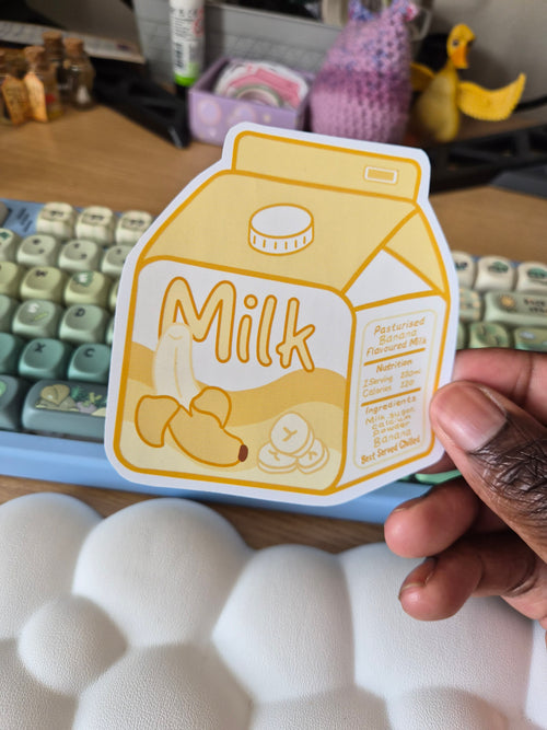 Banana Milk carton sticker - Kawaii Drinks