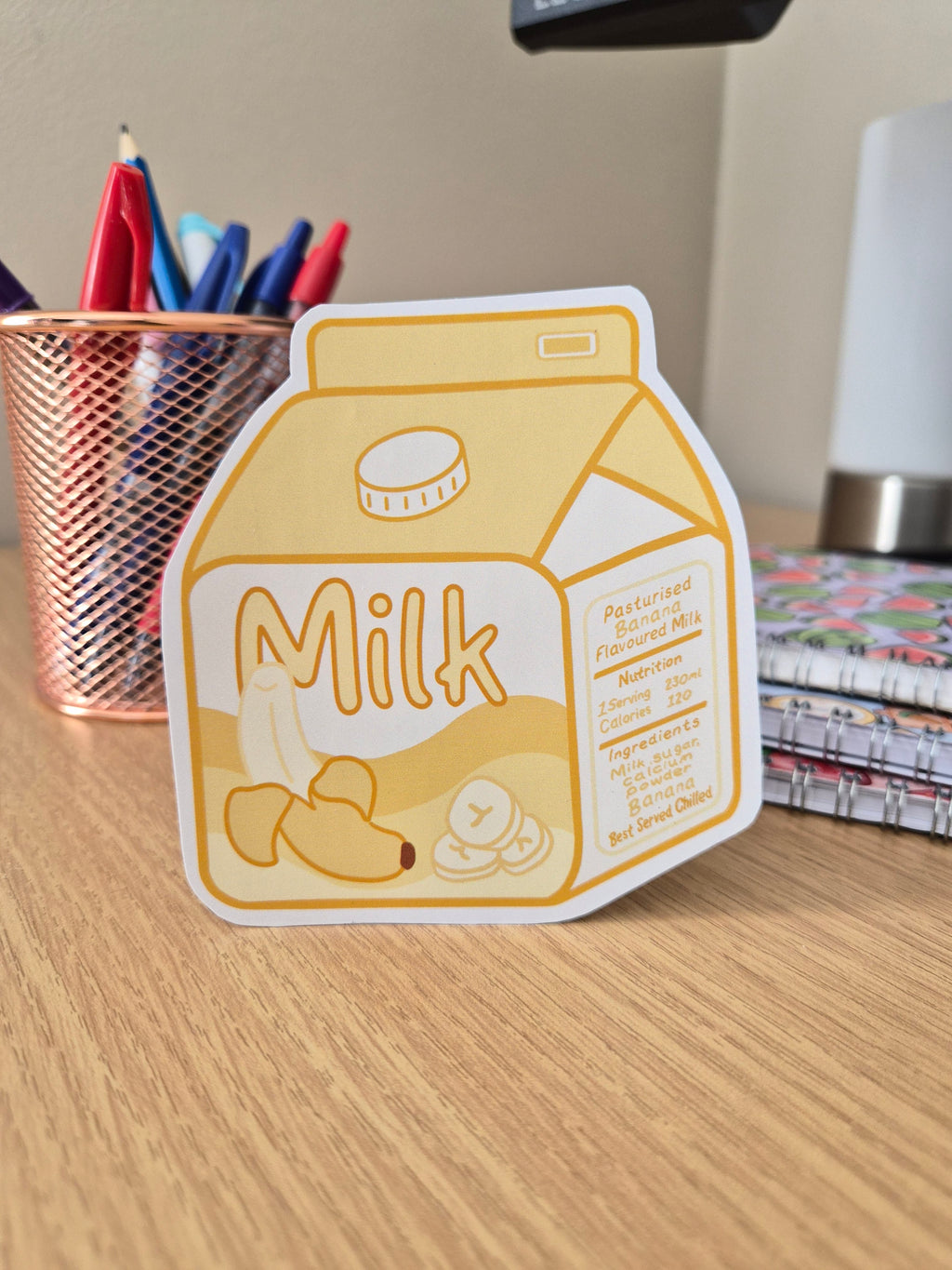 Banana Milk carton sticker - Kawaii Drinks