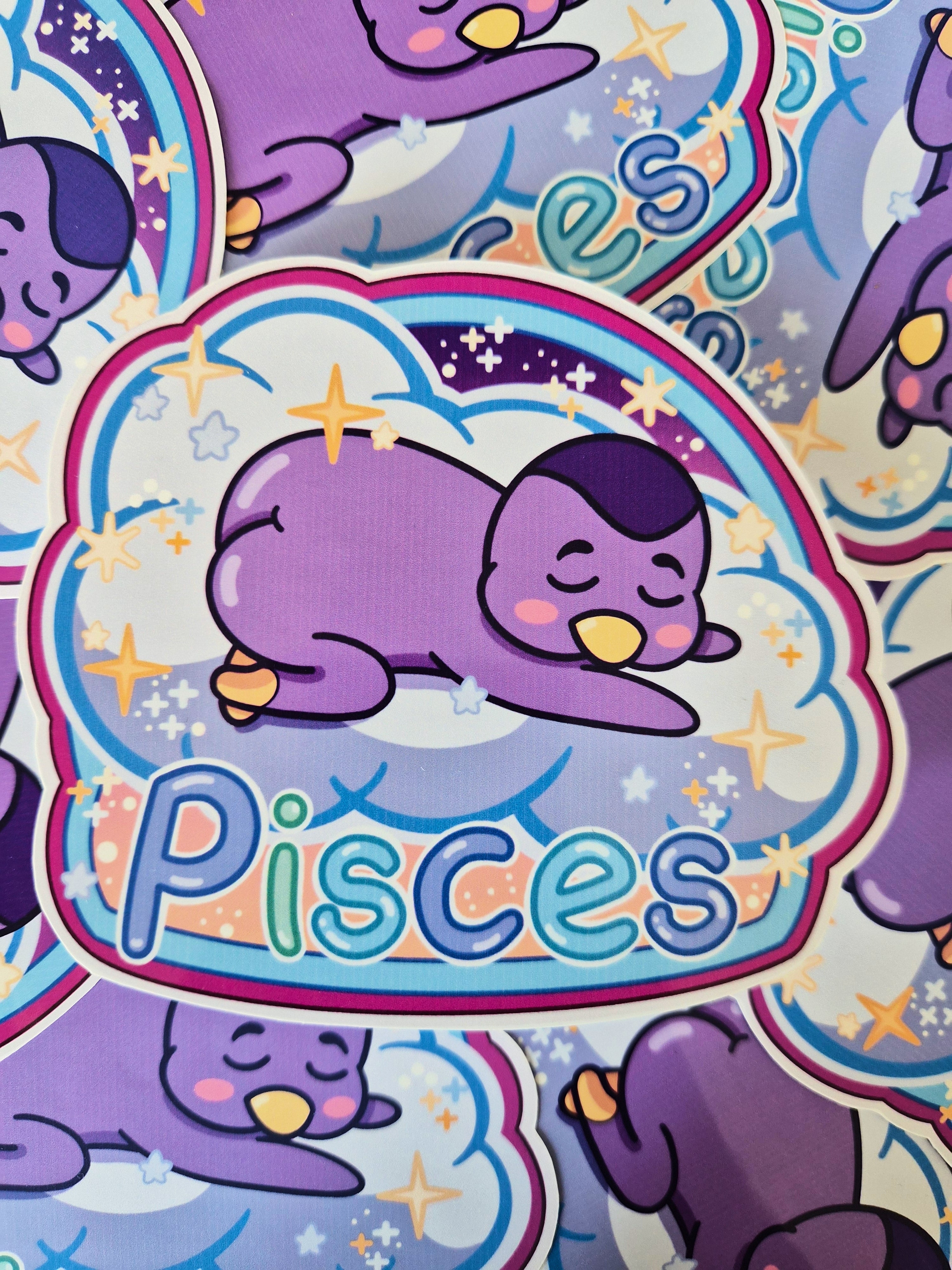Pisces vinyl die-cut sticker - Fun astrology sticker