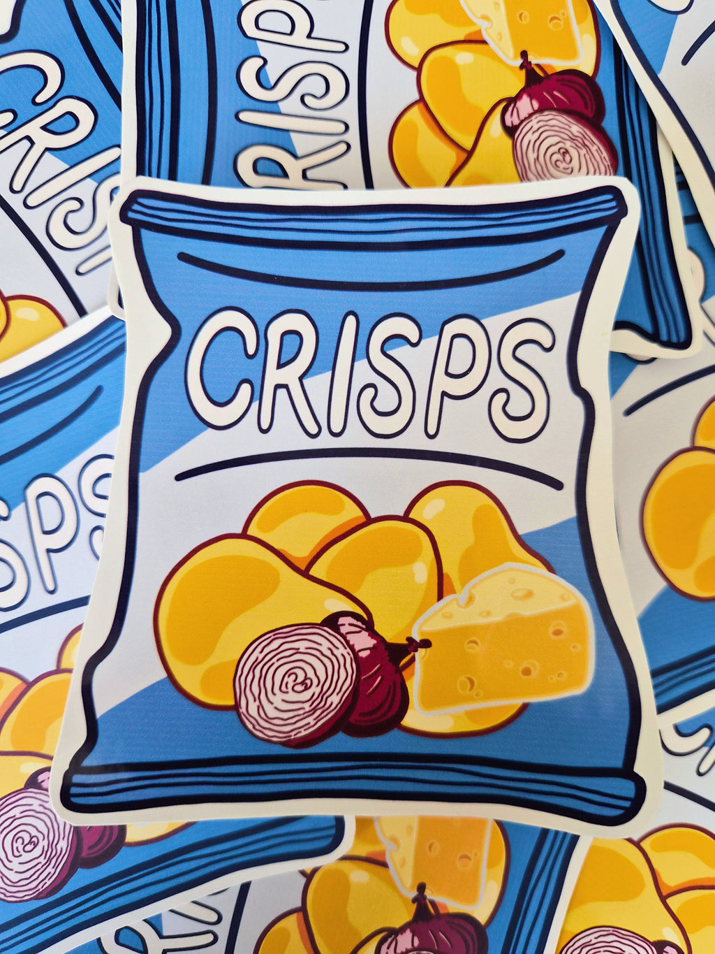 Cheese 'n' Onion Crisps - Yummy Snack Stickers