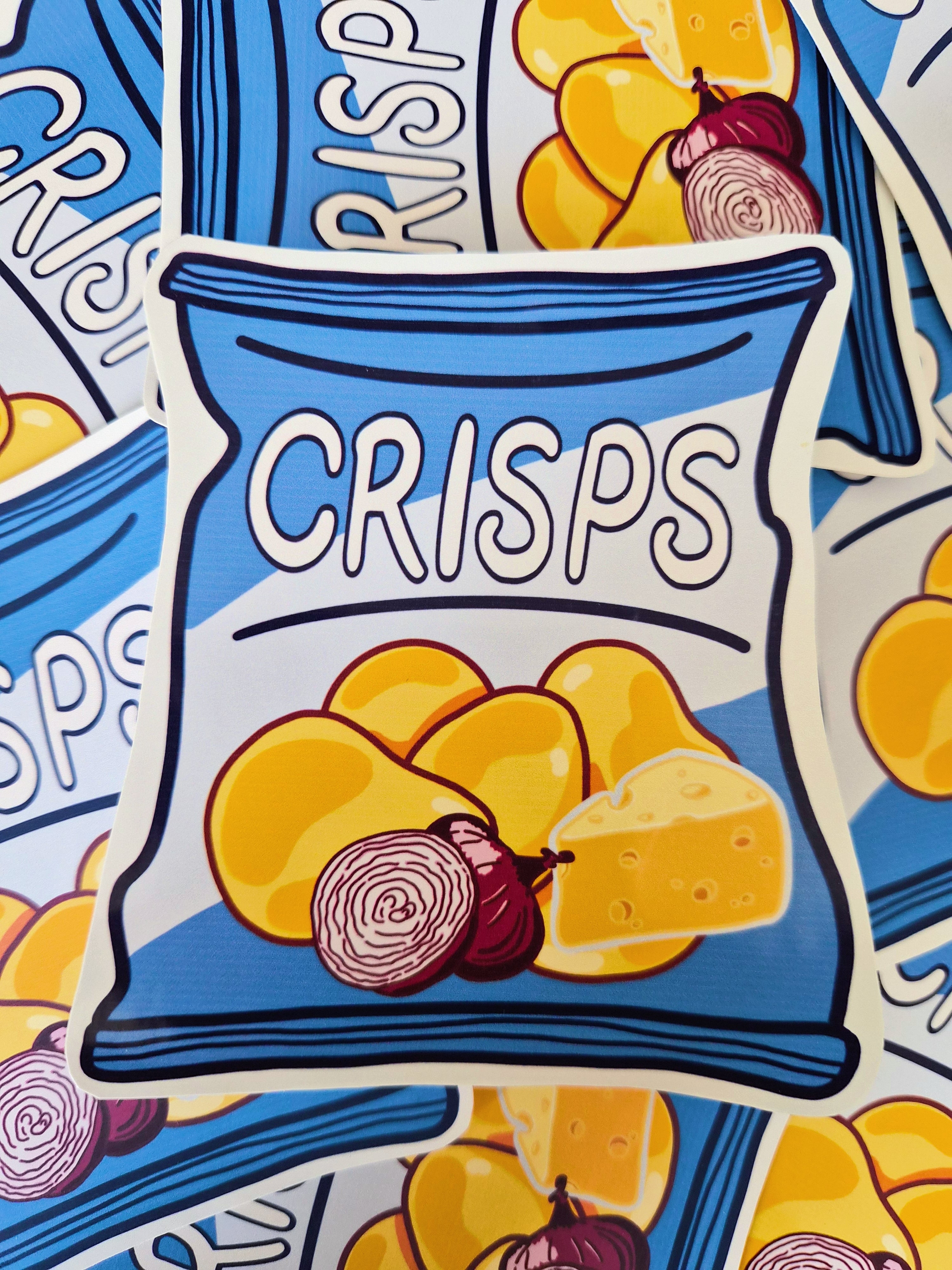 Cheese 'n' Onion Crisps - Yummy Snack Stickers