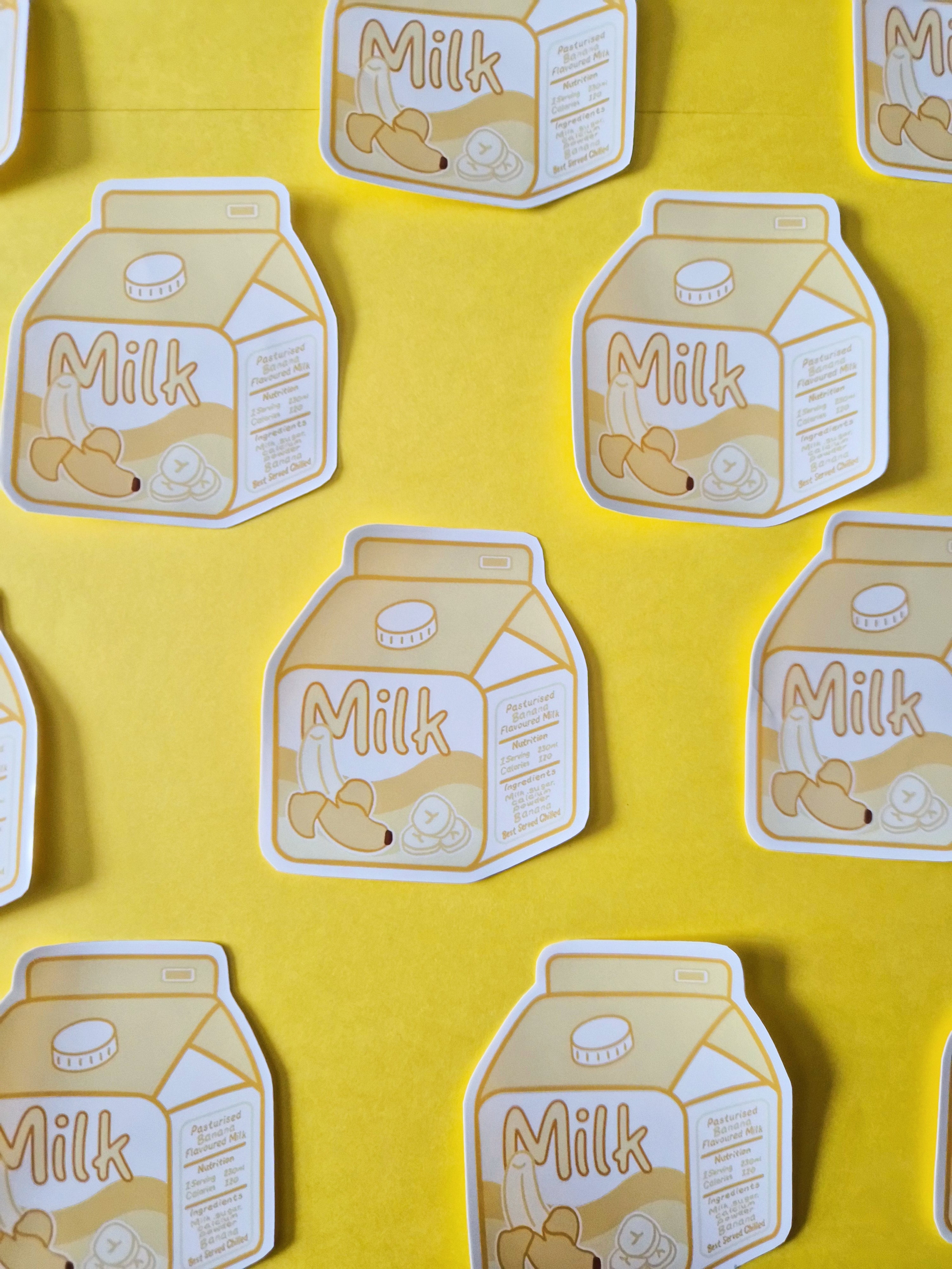 Banana Milk carton sticker - Kawaii Drinks