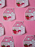Strawberry Milk carton sticker - Kawaii Drinks