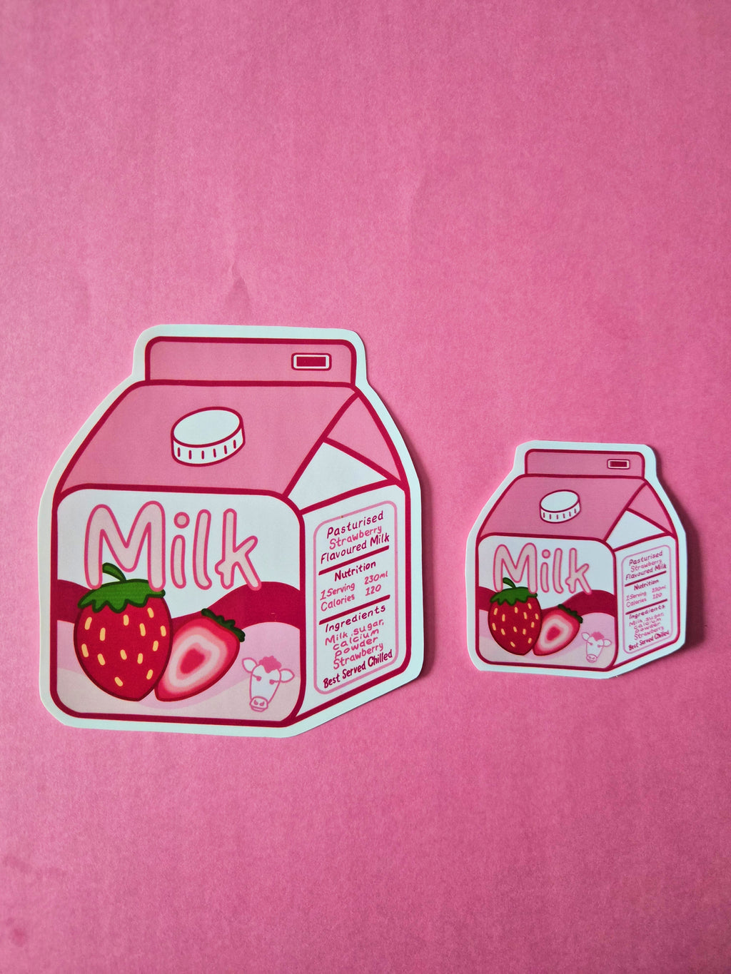 Strawberry Milk carton sticker - Kawaii Drinks