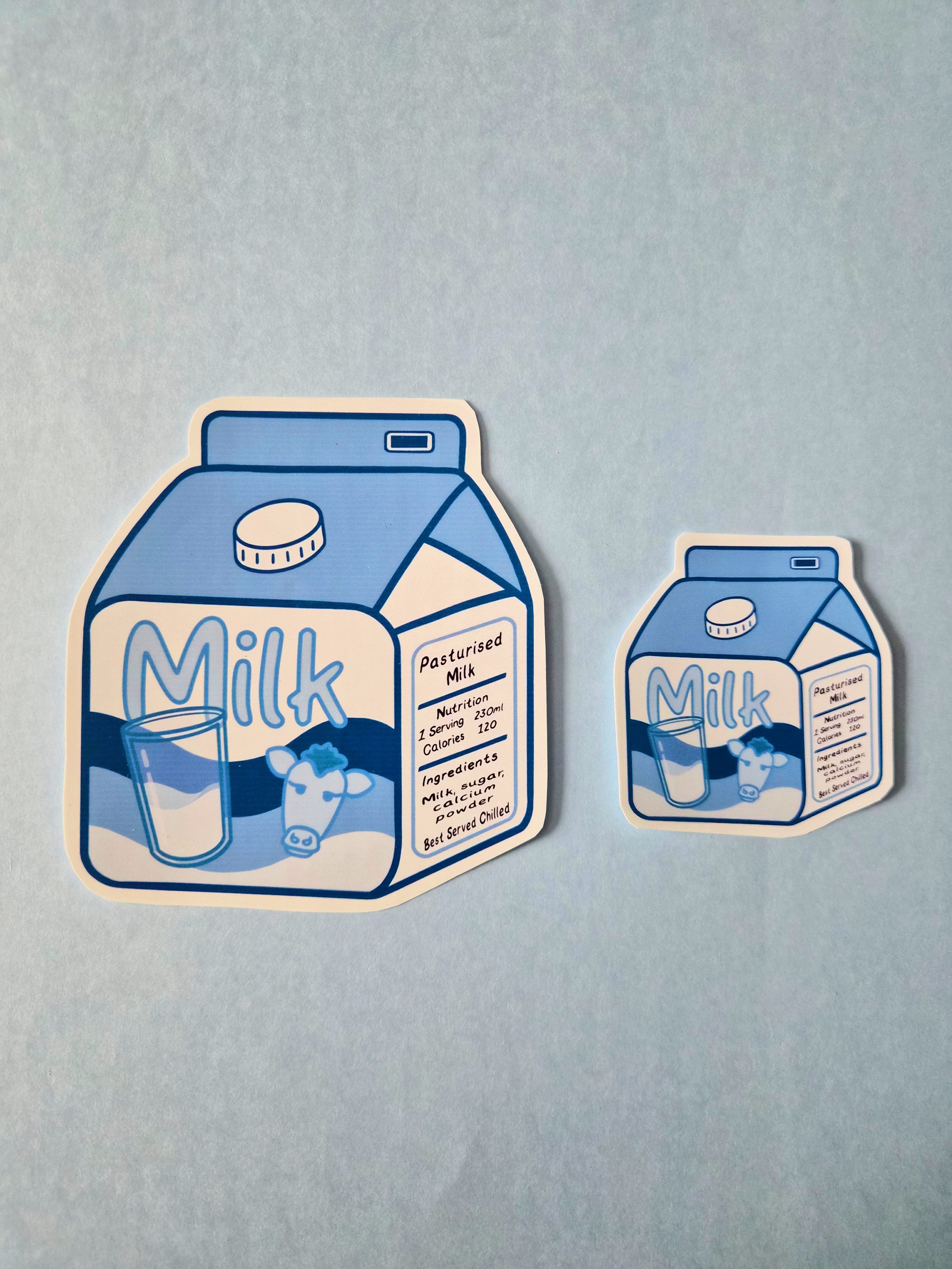 Plain Milk carton sticker - Kawaii Drinks