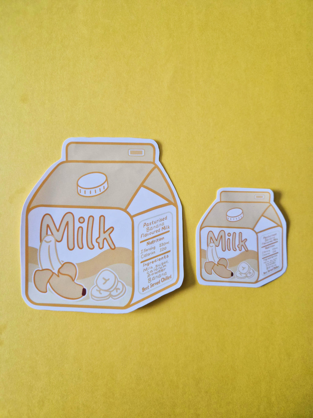 Banana Milk carton sticker - Kawaii Drinks