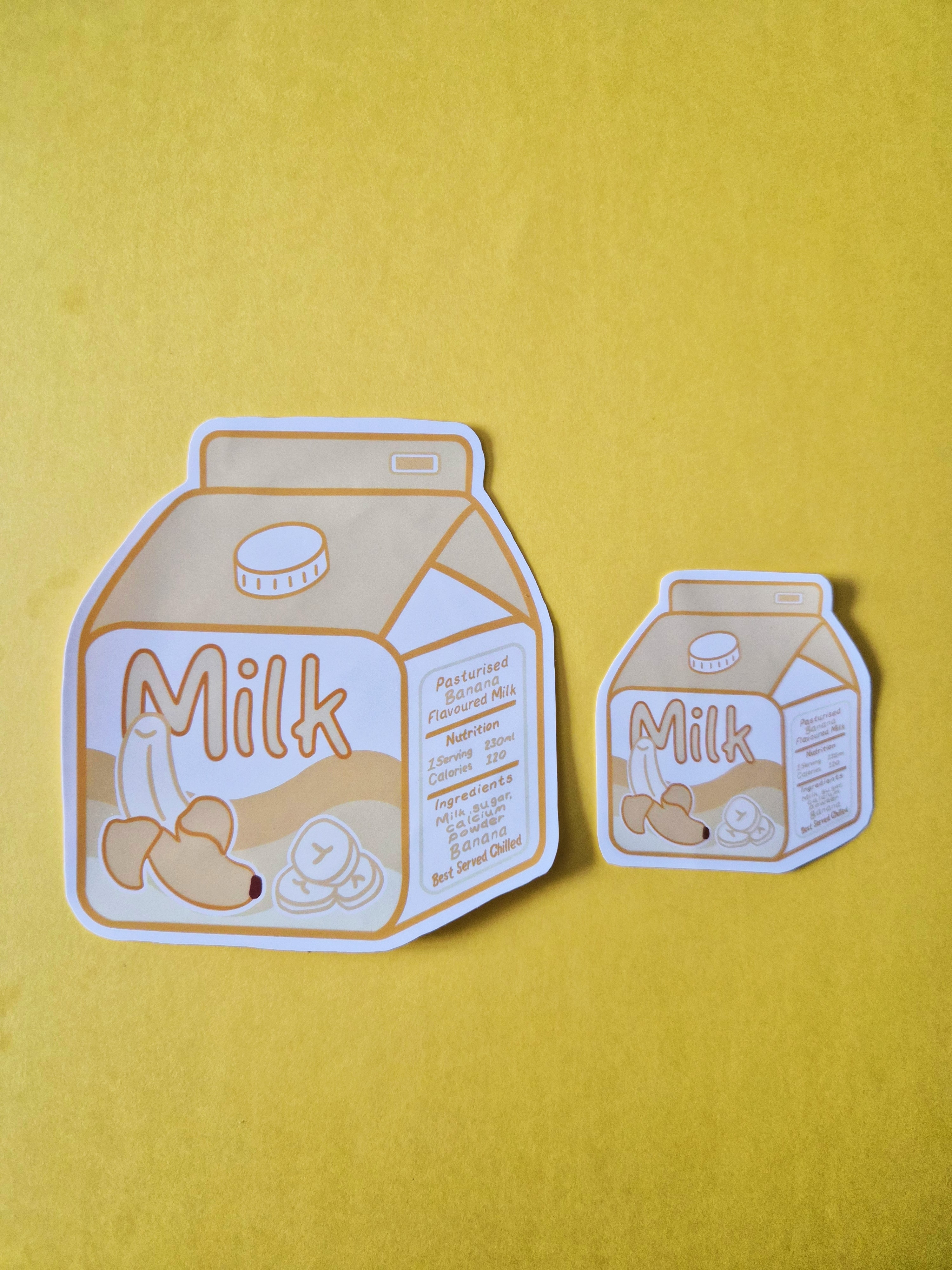 Banana Milk carton sticker - Kawaii Drinks